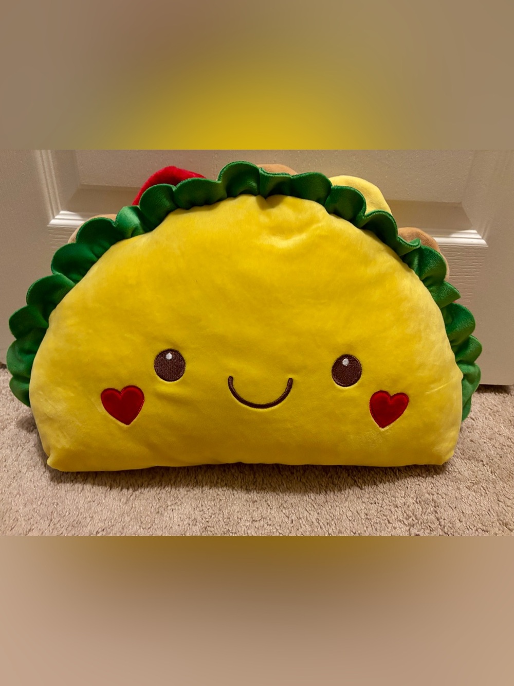 Yellow Taco Plush Pillow